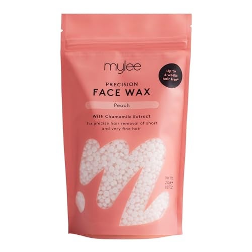 Mylee Precision Face Wax 250ml â€“ Precise Hair Removal of Short & Fine Hair, For Sensitive & Delicate Areas: Upper Lip, Eyebrows, Chin, Soothing Chamomile Extract, Up to 4 Weeks Hair-free, Peach Scent